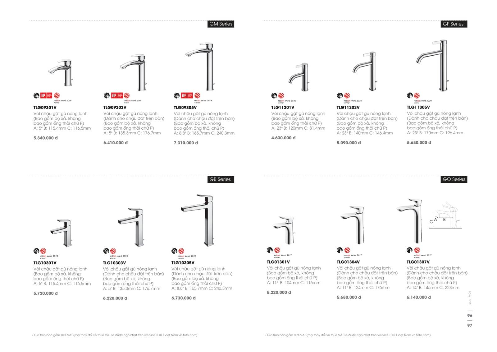 Thiết bị vệ sinh TOTO Catalogue và Bảng giá mới nhất 2024 /Page 43